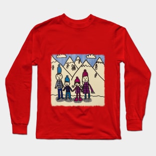 Snowy day in the Alps with family Long Sleeve T-Shirt